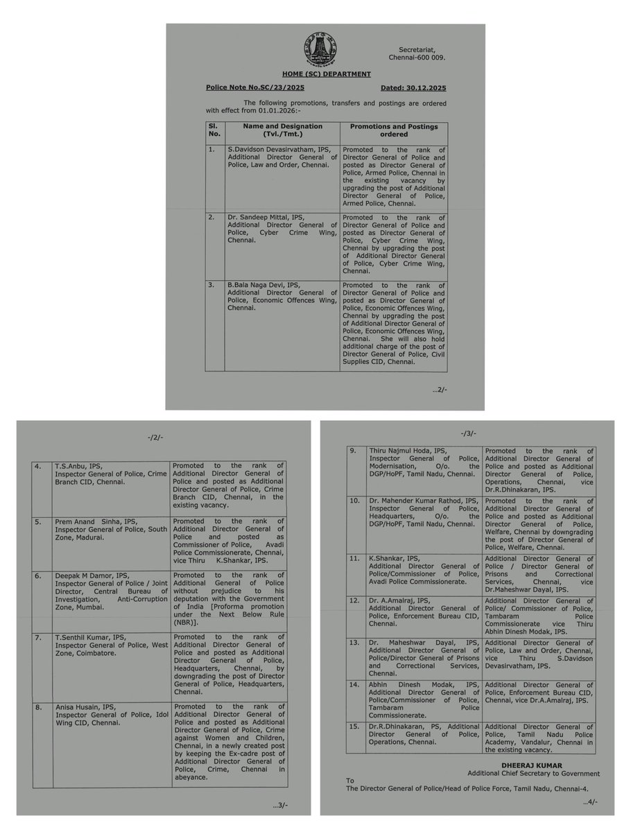 Mr_Sivashankar's tweet image. 70 IPS Officers Promoted and Reassigned, Including 15 Senior most .

#IPSTransfer #IPSPromotion