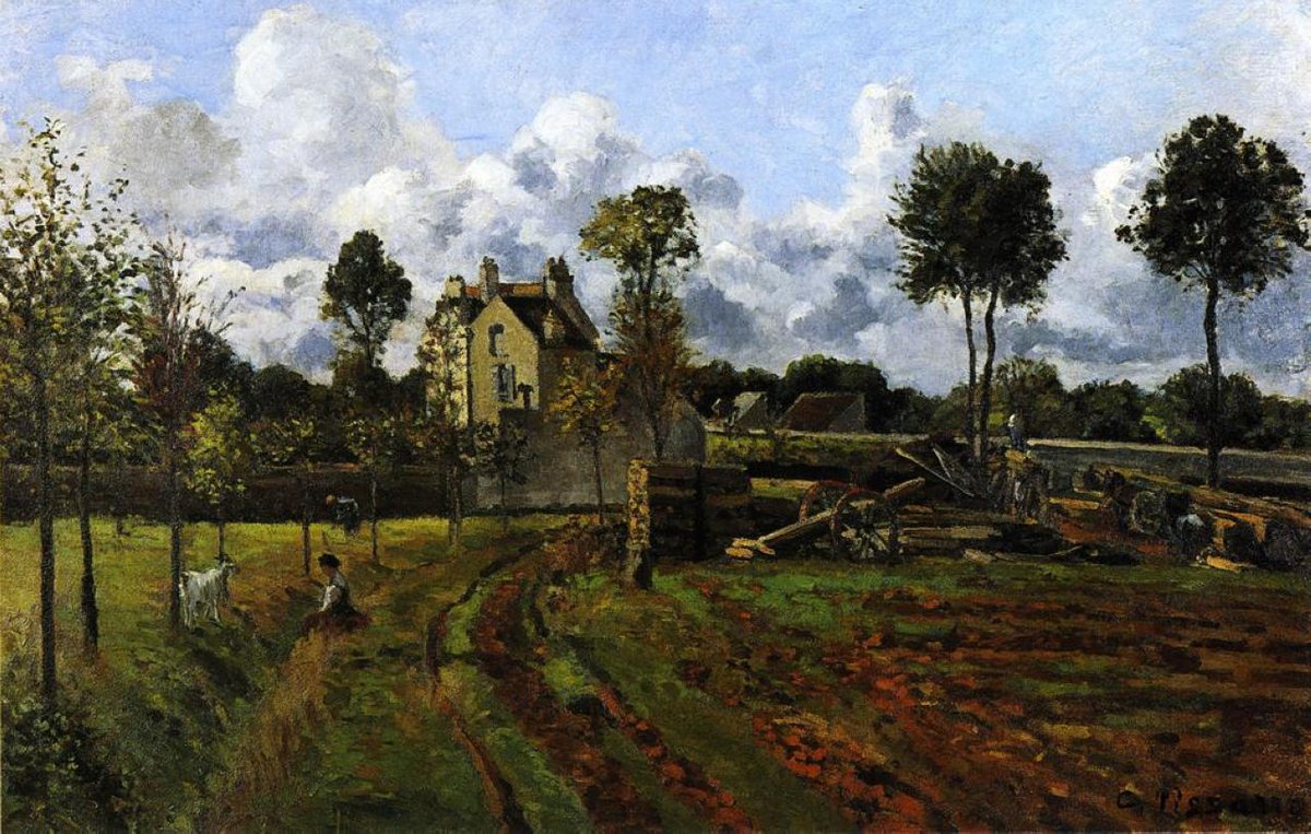 Landscape, Louveciennes #artbots #pissarro