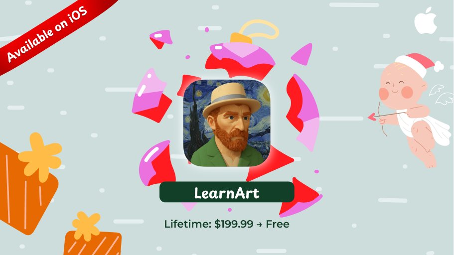 🍎Lifetime: $199.99 → Free🍎

Introducing LearnArt 🎨✨ — explore the world’s masterpieces right from your pocket 📱💡 Discover famous paintings, learn about legendary artists like Van Gogh, Monet, Picasso, and uncover the stories behind every brushstroke 🖌️🌎

Get daily art