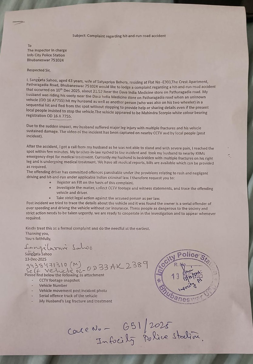 manasb_behera's tweet photo. @dcpbbsr @cpbbsrctc @odisha_police FIR has been filed on 13th Dec with all visual proof , however Infocity Police has not taken any action yet . @CMO_Odisha @otvnews @ZeeNews @Naveen_Odisha https://t.co/f3U6NQ25hV