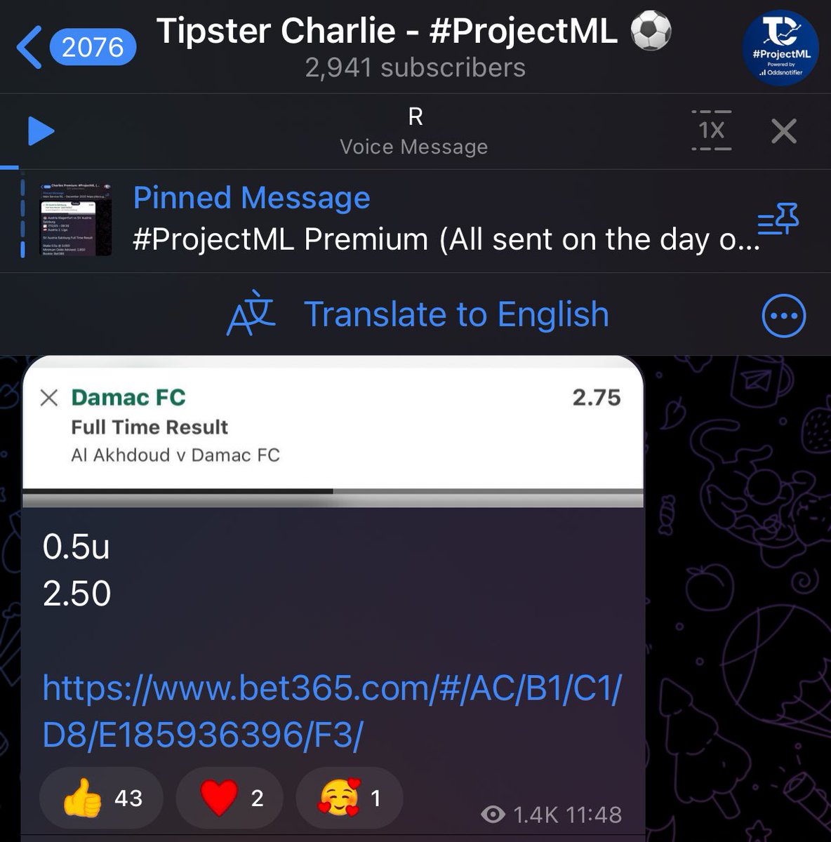 TipsterCharlie's tweet photo. Damac @ 2.75 ✅
Al Fateh @ 2.80 ✅
Some nice winners from Saudi in #ProjectML!
Come and join the free project, bets in the full time result market only. ⬇️ https://t.co/liQxQL3nWf