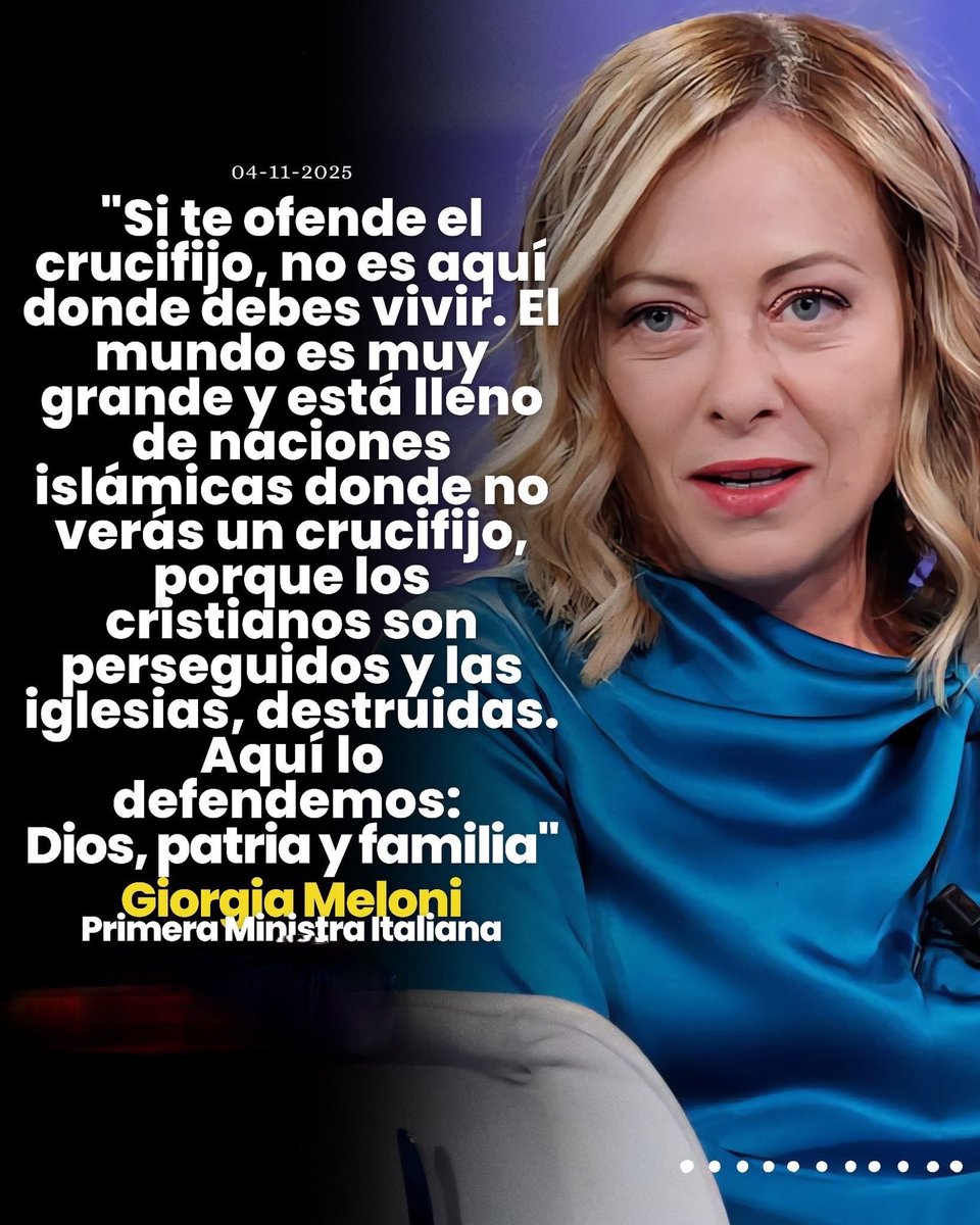 "Si te sentís ofendido por la Cruz o el pesebre, no es aquí donde debes vivir. El mundo es grande y está lleno de naciones islámicas. Allí no encontrarás un crucifijo porque los cristianos son perseguidos. Pero aquí defenderemos esos símbolos, defenderemos nuestra identidad"