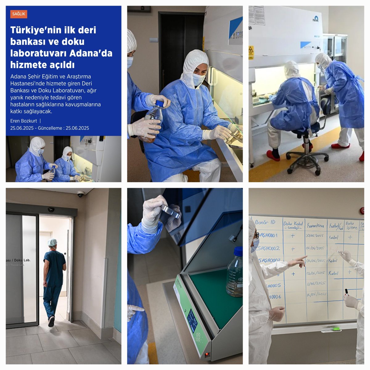 adana_ism's tweet photo. Adana Sağlığında 2025'in Yıldızları!

Türkiye'nin ilk deri bankası ve doku laboratuvarı Adana'da hizmete açıldı.

#SağlıklıŞehir

#Sağlıkta2025

#SağlıklıTürkiyeYüzyılı

@saglikbakanligi https://t.co/hD3FtZjE59