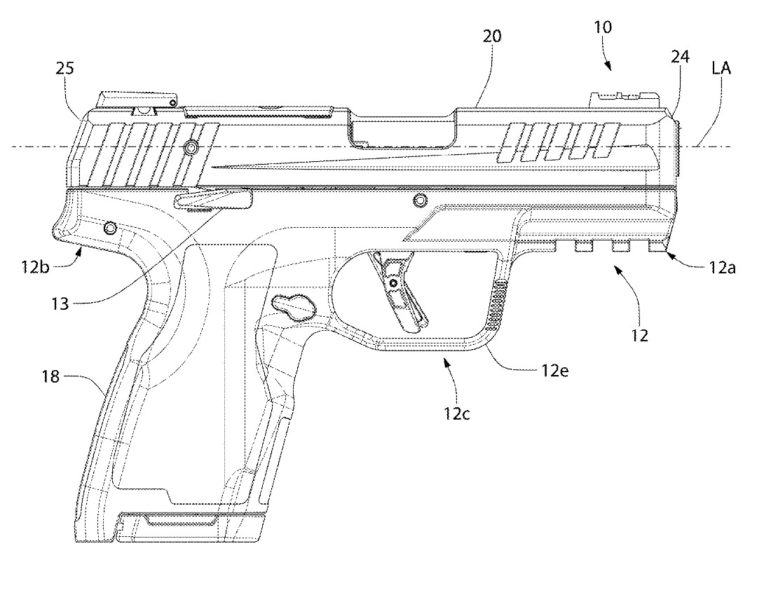Here's a drawing of the new Ruger rimfire that was published at the USPTO on Christmas Day 2025.

Other drawings show an internal hammer with an enclosed mainspring, inspired by the Tokarev TT33 pistol.

Another photo shows an extended, threaded barrel option.  The thread