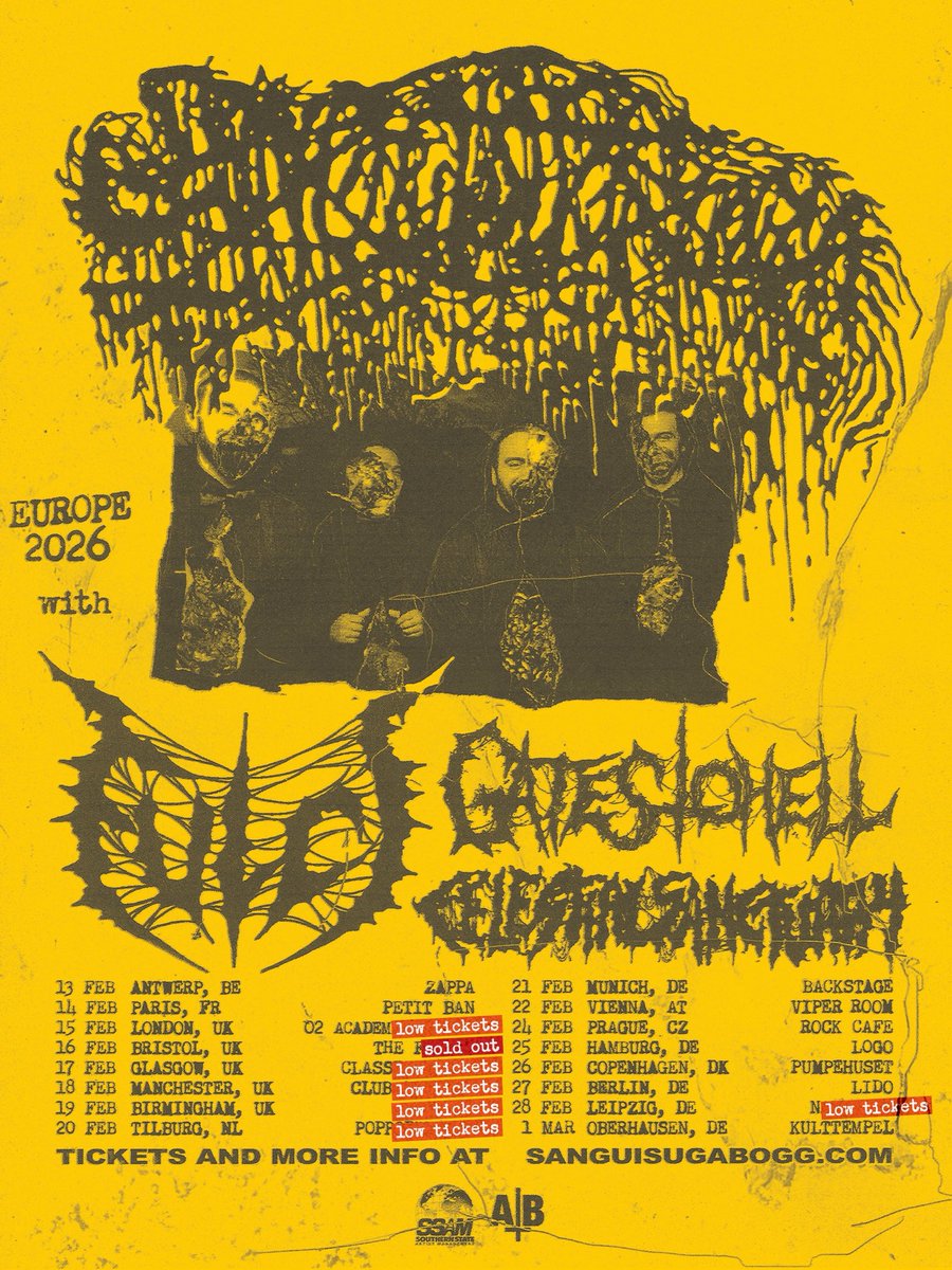 sanguisugabogg's tweet photo. Back to Europe in February with @Fulcicult , @Gates2Hell502 and Celestial Sanctuary 

Low ticket alerts and venue changes have been updated

2/22 in  Vienna, AT has been updated to Viper Room

Grab your tickets at https://t.co/6Z8q5NZuTD https://t.co/u4OFnR2aML