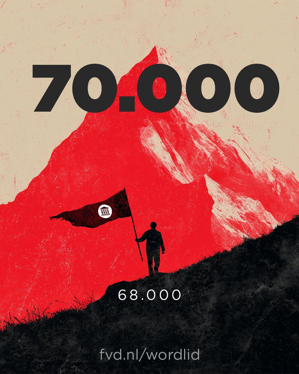 ✅ 68.000 FVD-leden!

De 70.000 komt steeds dichterbij. We hebben nog één dag te gaan tot de peildatum van 1 januari.

Sluit je ook aan! En ben je al lid? Haal dan één iemand uit je omgeving over om óók lid te worden.

We geven 50% korting op het eerste jaar lidmaatschap. Ga naar