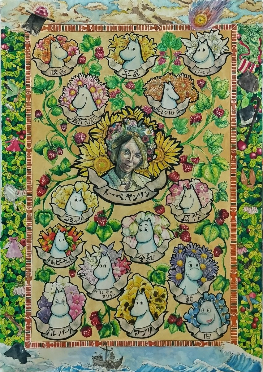 #宅屋が描いた絵『ムーミン/版権』
お…おお…終わったあああああああああああああああ!!!!!!!どんだけ時間かかっとんねん!!!!!!
ムーミンの日絵だったのに!!!!!!何故!!何故!!!!そしてお待たせしました!!!!んで、語りは後日!

※“宅屋”サインとニョロニョロが3匹隠れてます。暇つぶしに探してみてね!