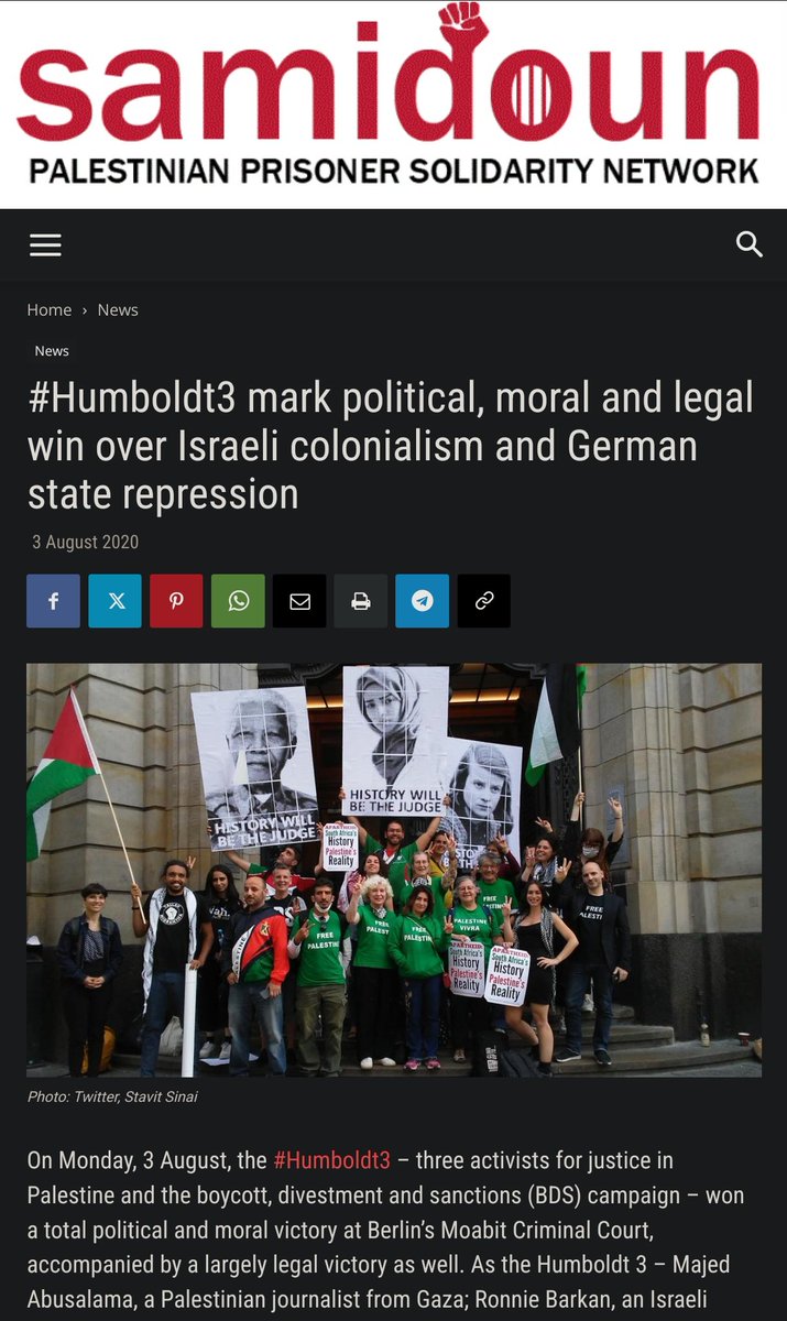 HannahStasi's tweet photo. 🇵🇸 1/ Une preuve supplémentaire qu'#Europalestine fréquente des #négationnistes. Olivia #Zemor est de nombreux militants, ici en compagnie de Sarah #Wilkinson, lors d'une action contre la criminalisation de #BDS en 🇩🇪 #Allemagne en 2020. 👇 https://t.co/EU1uZonNIf