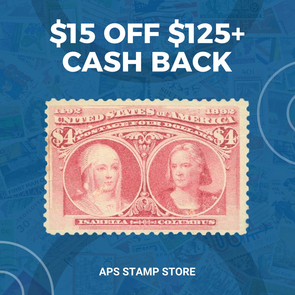 🔥 Holiday Deals at the APS Stamp Store

Get $15 Cash Back when you spend $125 or more at the APS Stamp Store.
Do not miss out as this promotion expires on December 31, 2025.

🔗 Shop Here:
hipstamp.com/p/20251229-APS…

#HipStamp #APS #StampDeals #HolidaySavings #Philately