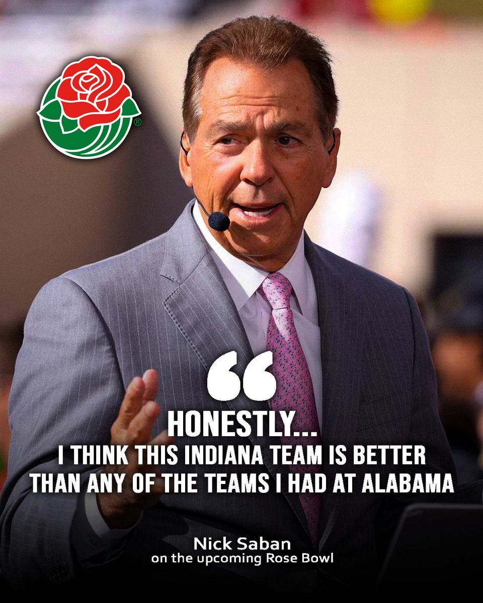 Some high praise for this Hoosier team from the former Alabama Head Coach 😳

Rose Bowl on ESPN on Jan. 1st @ 4pm ET 🌹

#RoseBowl