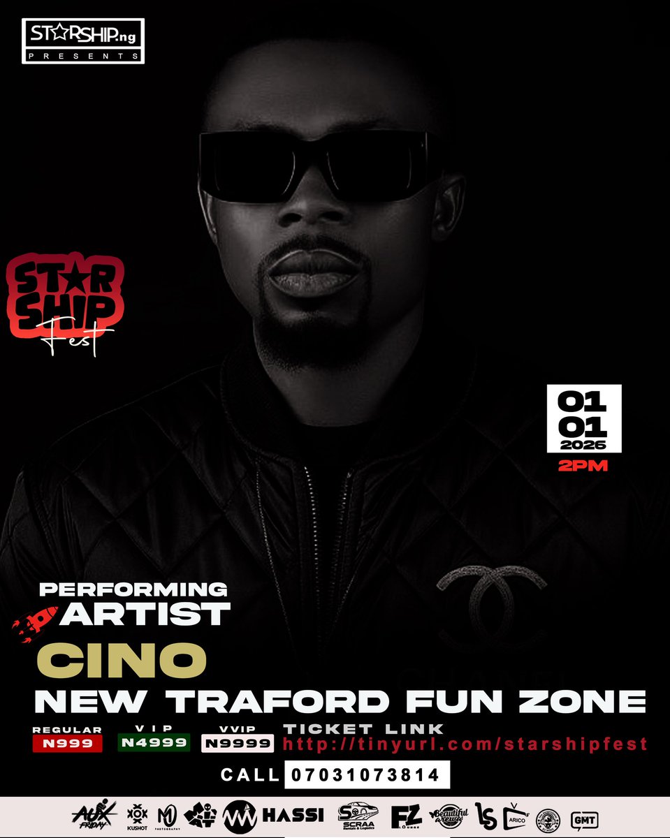 Starshipng's tweet image. Ladies and Gentlemen, CINO has landed 🔥

HE is the solution to creating a perfect festival moment.

🎟️ Be the constant: tinyurl.com/starshipfest