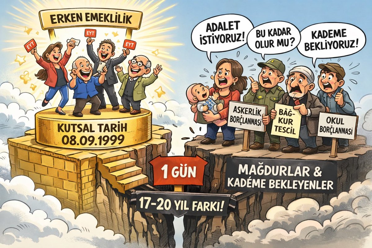 adilemeklilik's tweet image. EYT nasıl bir yasadır ki , yarattığı kutsal tarihle bu haktan istifade edemeyen mağdurlar ( Stajer, Çırak, Doğum yapanlar, devlet memuru Askerlik borçlanması, sivil okul borçlanması, Bağkur Tescil vs vs.. ) bir yanda feryad figan ederken , diğer yanda kutsal tarihi 1 gün 1 ay 1…
