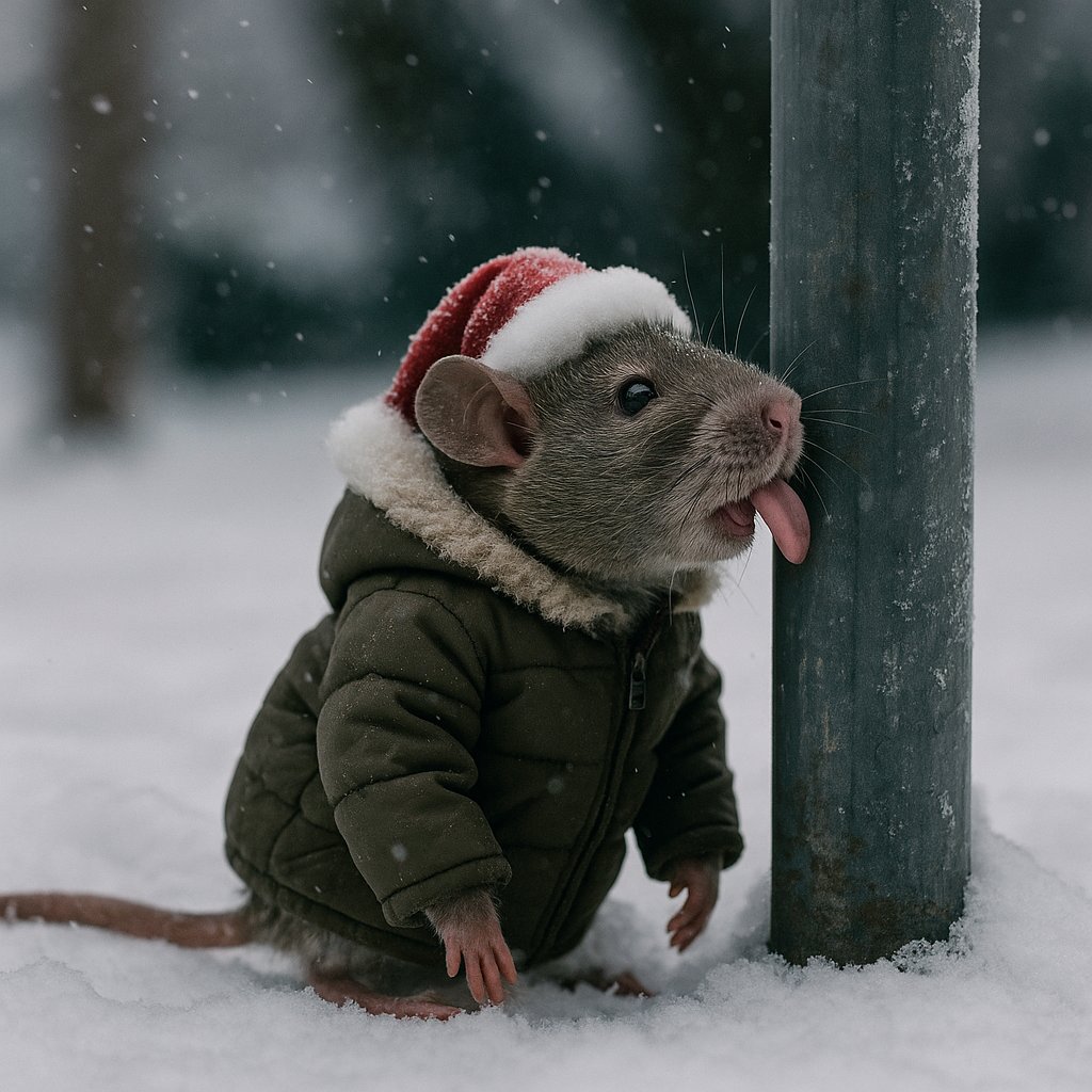 He triple dog dared me… and now I’m stuck here ‘til spring!! 🎄