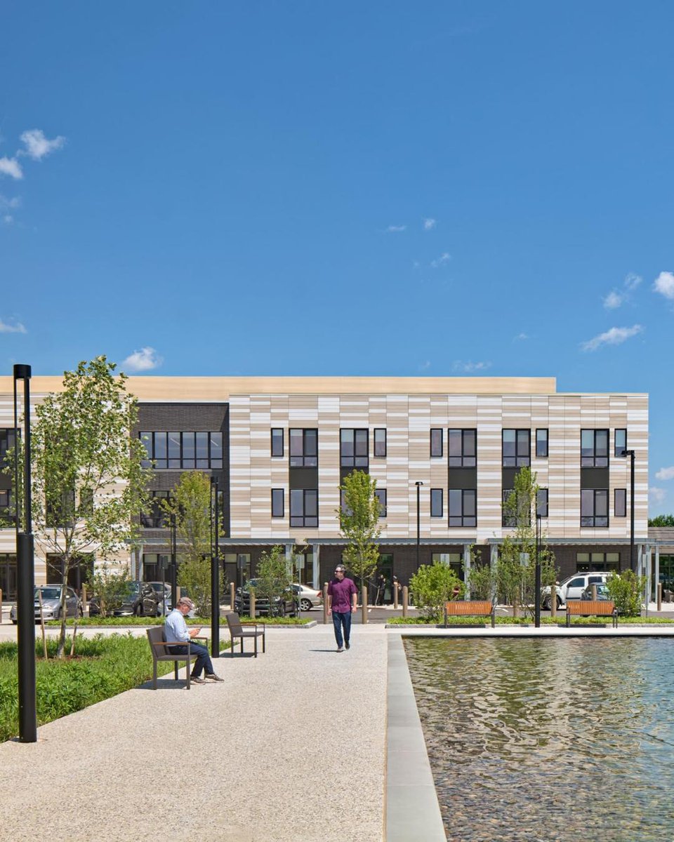 AIANational's tweet image. The Baldwin is based on principles of mixed-use urban design and multi-family housing.

DiMella Shaffer | Design for Aging Review 2025 | 📸 by Robert Benson Photography