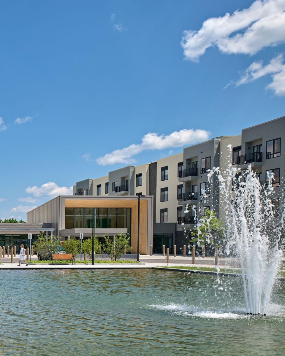 AIANational's tweet image. The Baldwin is based on principles of mixed-use urban design and multi-family housing.

DiMella Shaffer | Design for Aging Review 2025 | 📸 by Robert Benson Photography