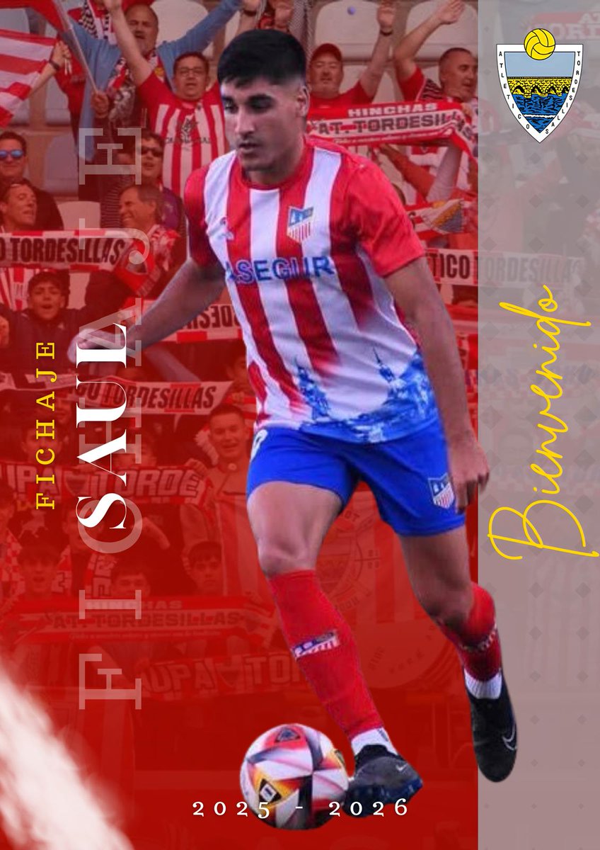 ℹ️ Saul de la Fuente nuevo fichaje del <a href="/AtcoTordesillas/">Atlético Tordesillas</a> 🙌

Con experiencia en 2ªRFEF tras su paso por Racing Rioja y <a href="/CDANavalcarnero/">CDA Navalcarnero</a>, el extremo de Nava del Rey recala en Las Salinas con la intención de ser un jugador importante en el 11 de Álex Izquierdo

¡Bienvenido, Saul! 🙌