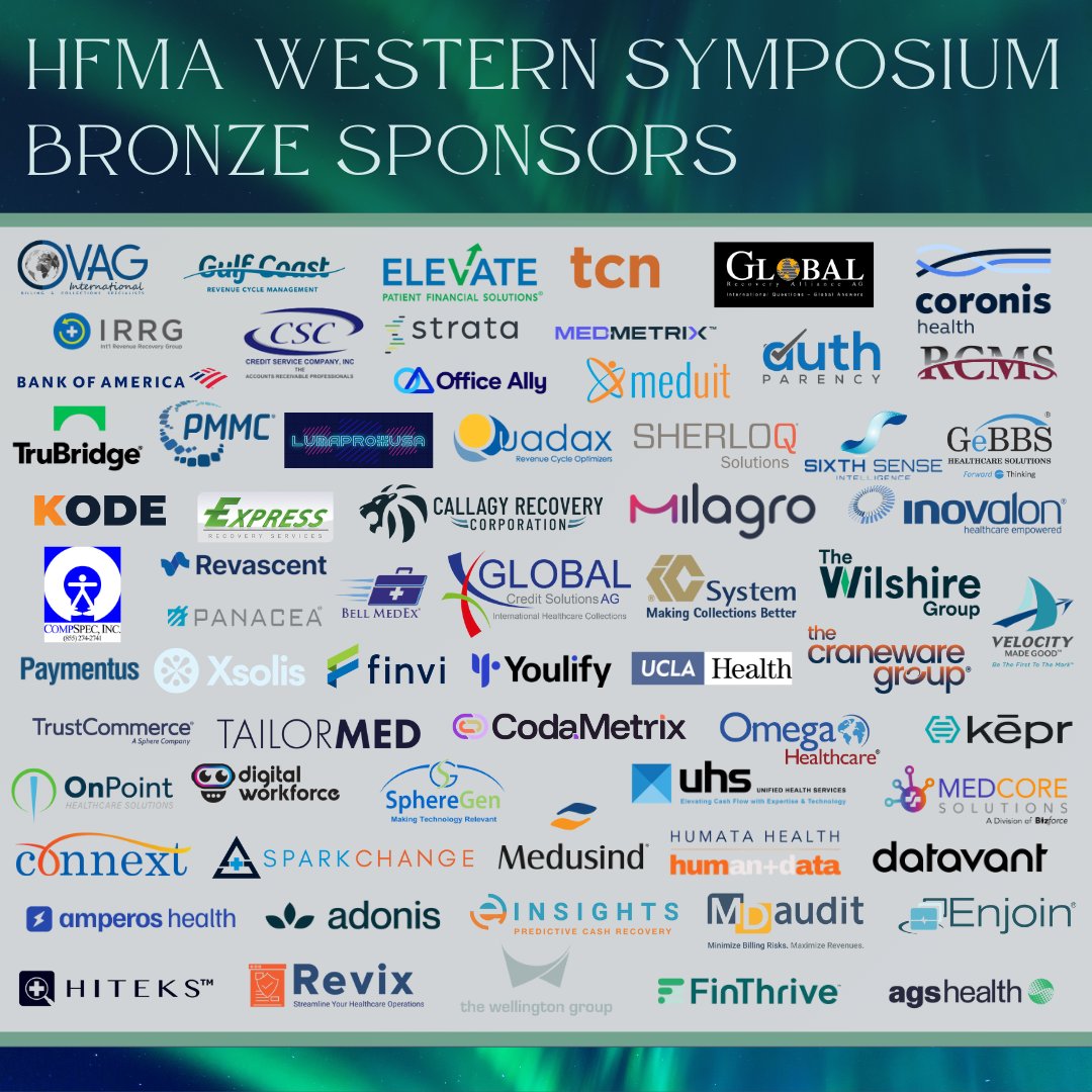 ⏳ Final Countdown to the HFMA Western Regional Symposium!

We want to extend our sincere appreciation to our ✨Bronze Sponsors✨. Your partnership and continued support play an important role in making the HFMA Western Regional Symposium a meaningful and impactful experience.
