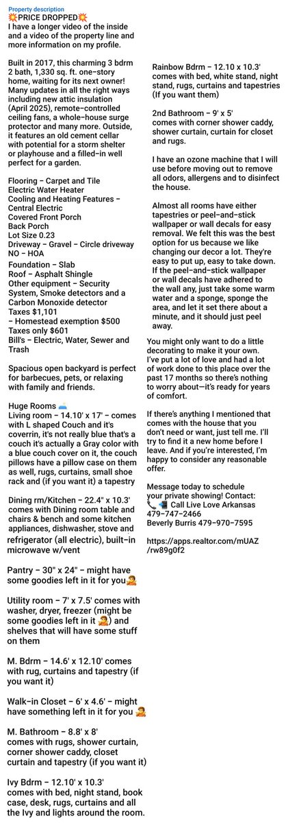 LibraLovesAll's tweet photo. @SarahHuckabee My friend has a home for sale in Morrilton, AR. I shared info from her Facebook and Marketplace listing. She’s only on Facebook, so I told her I would post it on X for her as well. I can't wait to hug them again. 
https://t.co/ymHbry1rQl https://t.co/1CWX94QyH7