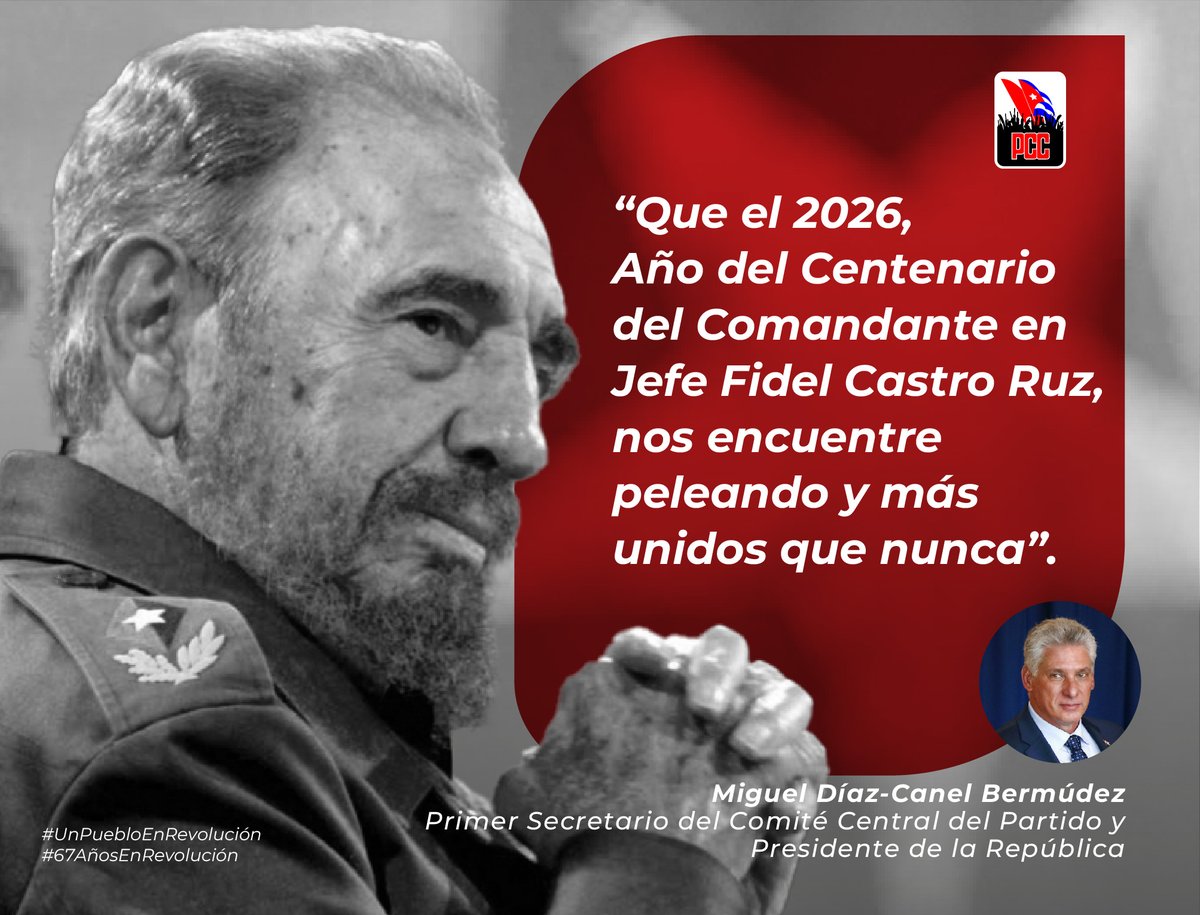 Unidos hemos vencido y seguiremos venciendo.
Porque somos un pueblo de Patria o Muerte,
dispuesto a luchar ¡hasta la victoria siempre!
Somos #UnPuebloEnRevolución
#67AñosEnRevolución