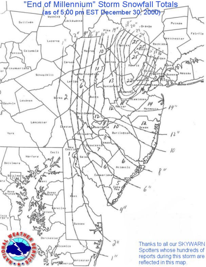 Old school map from a storm 25 years ago today.