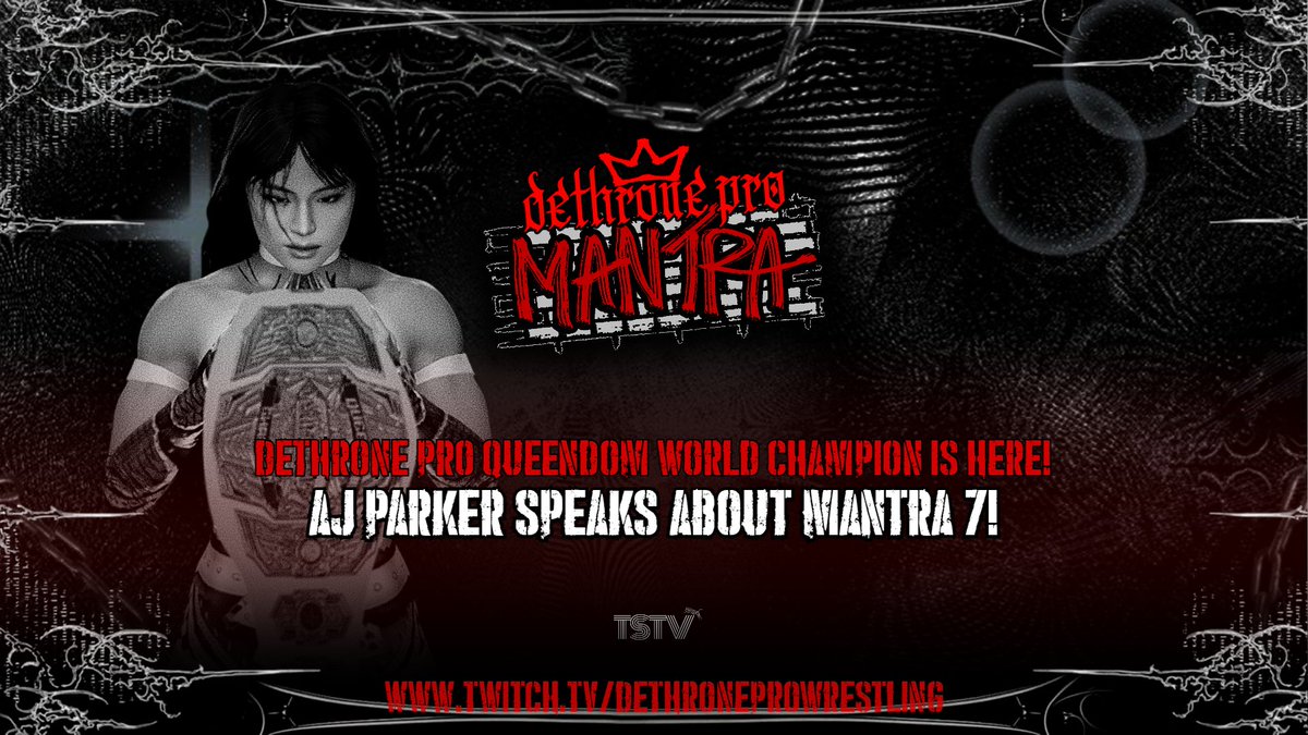 DethronePro_'s tweet image. After climbing to the throne and making history, AJ Parker will be at MANTRA Episode 8! After that ladder match and the return of Mia Nishimura, Ami-Juna Parker will speak to the Dethrone Pro Crowd!