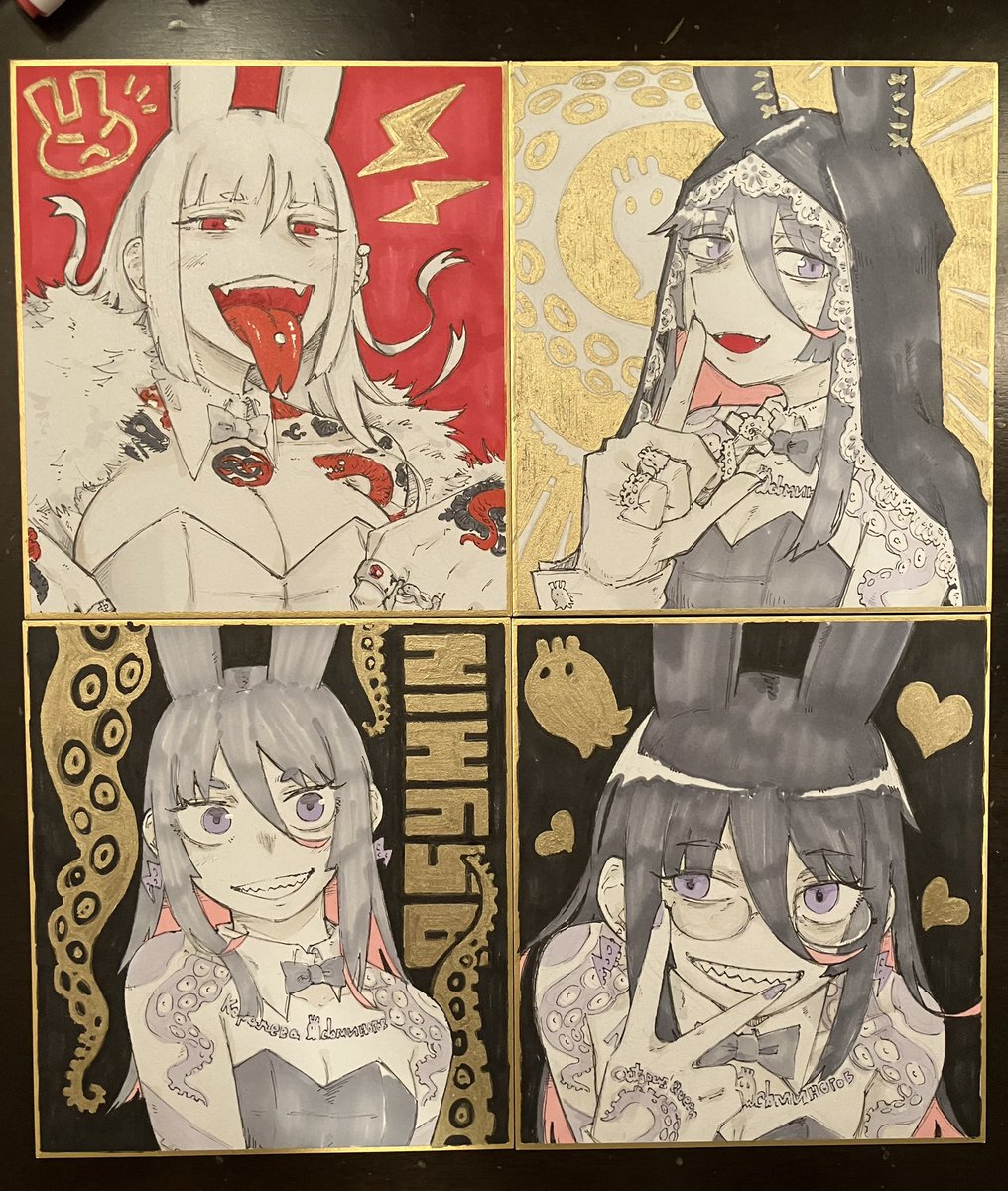 今回の色紙です!
早い者勝ち、一枚8000円で頒布致します!なにとぞ。
 #C107 