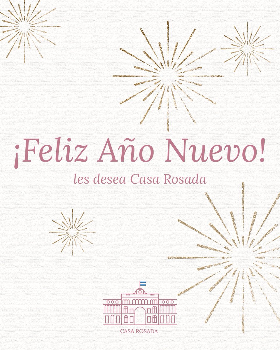 ¡FELIZ AÑO NUEVO!

Desde Casa Rosada damos la bienvenida al 2026, un año clave para el futuro y la libertad de los argentinos.

Sigamos trabajando por engrandecer la Argentina.