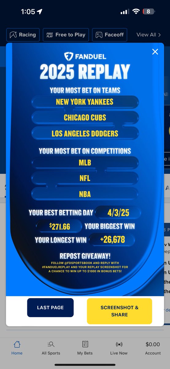 DollaBreezy's tweet photo. @FDSportsbook #FanDuelReplay https://t.co/gORwMRub6o