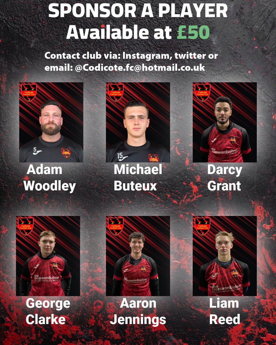FC_Codicote's tweet image. First Set of Players up for Sponsorship..