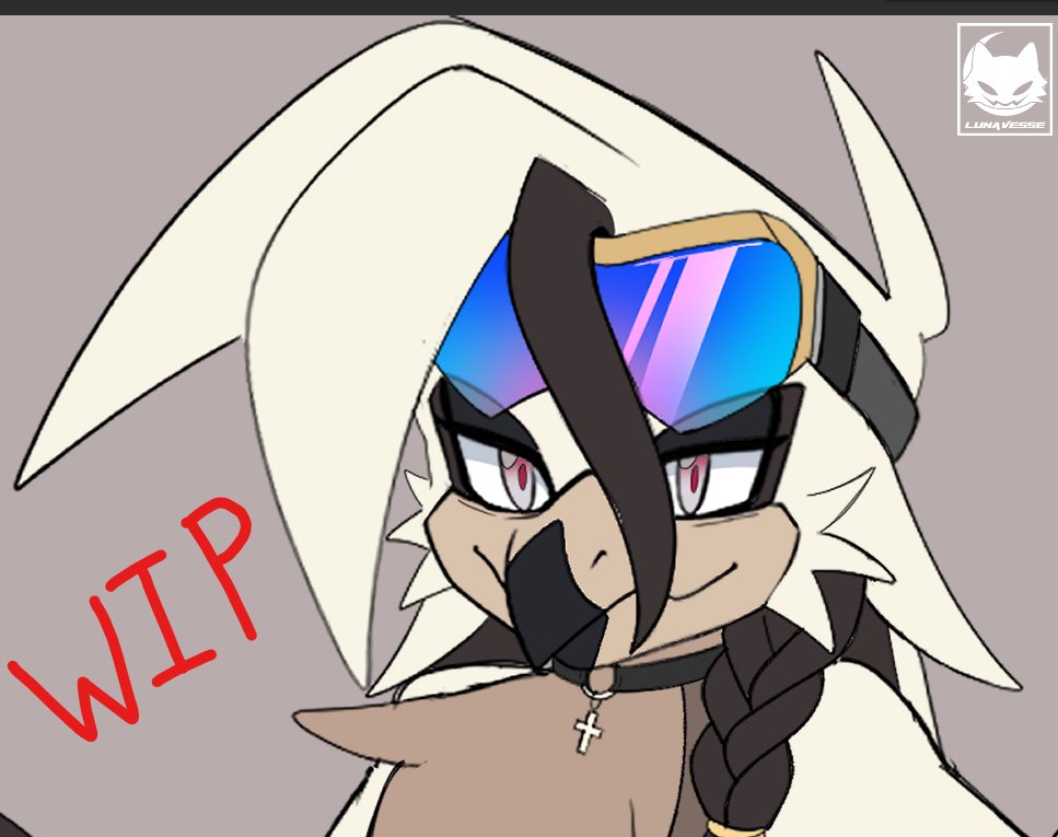 WIP sneak peek to my boi Riot the Pied Raven 

This is still just in sketch form he is being outlined 
(I just laid the colors to get a better idea for him)