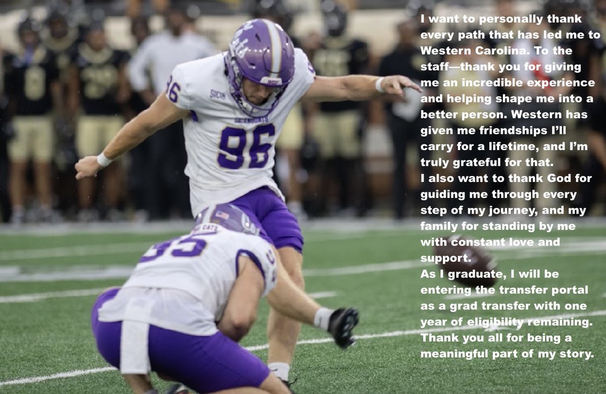 C9lowery's tweet photo. Thank you western 💜
I will be going in the portal as a Grad-Transfer with 1 year of eligibility remaining. https://t.co/Q7lMEP9uHp