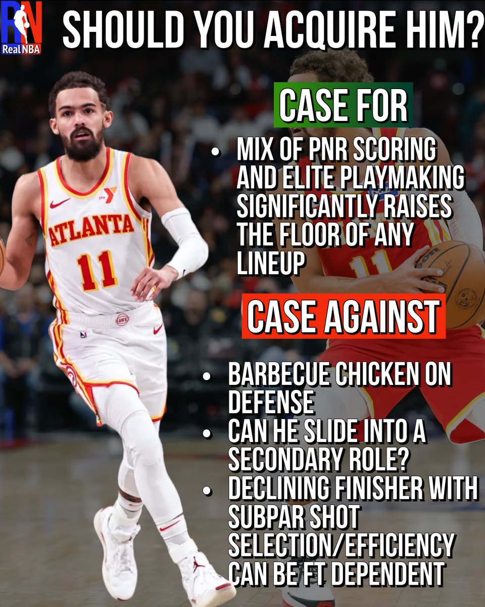 The Trae Young era in Atlanta is coming to a crossroads with his free agency looming, no extension in sight, and a Hawks squad that looked better without him.

Not sure who the ideal trade partner is due to the defense and off-ball concerns without being a championship #1