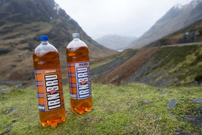 SandyofCthulhu's tweet image. Irn-Bru is a soft drink unique to Scotland. It famously has actual iron in it. 

Also, Scotland is notoriously infested with fairies and goblins, who hate cold iron. 

THEREFORE the purpose of Irn-Bru is to prove to another Scot that you are a true human, not a woodwose nor a…