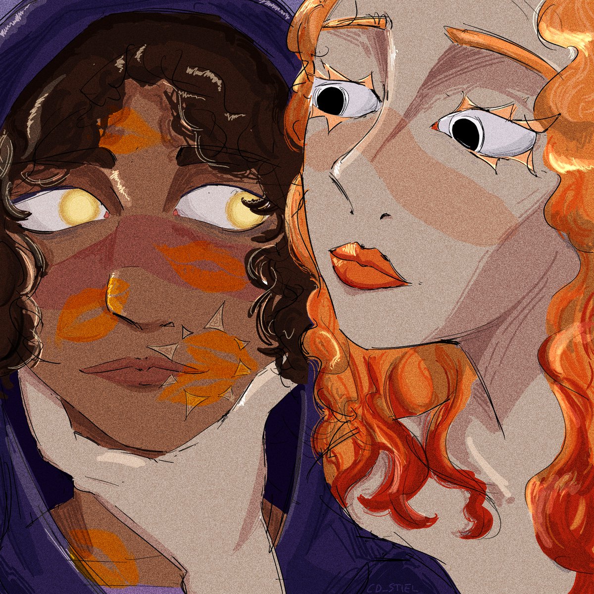 CD_stiel's tweet image. Last drawing of 2025 and it's Helcass YAAAAYYY!!

Orignal drawing -- &amp;gt; tumblr.com/vor-leser/8041… 

Happy yurismas 

#helcass #helen #cassandra #theiliad