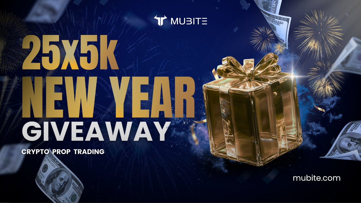 MUBITE_COM's tweet image. ‼️NEW YEAR GIVEAWAY ‼️ 
💰$125,000 in Crypto Mubite accounts! 

👇To Enter 
1⃣ Follow @MUBITE_COM &amp;amp; @andreascrypto_ 
2⃣ Like and Repost this post! 
3⃣ FOLLOW tradingview.com/u/Mubite/

Ends: 1 JANUARY  2026 📅 

#giveaway #propfirm #Cryptoprop #fundedaccount