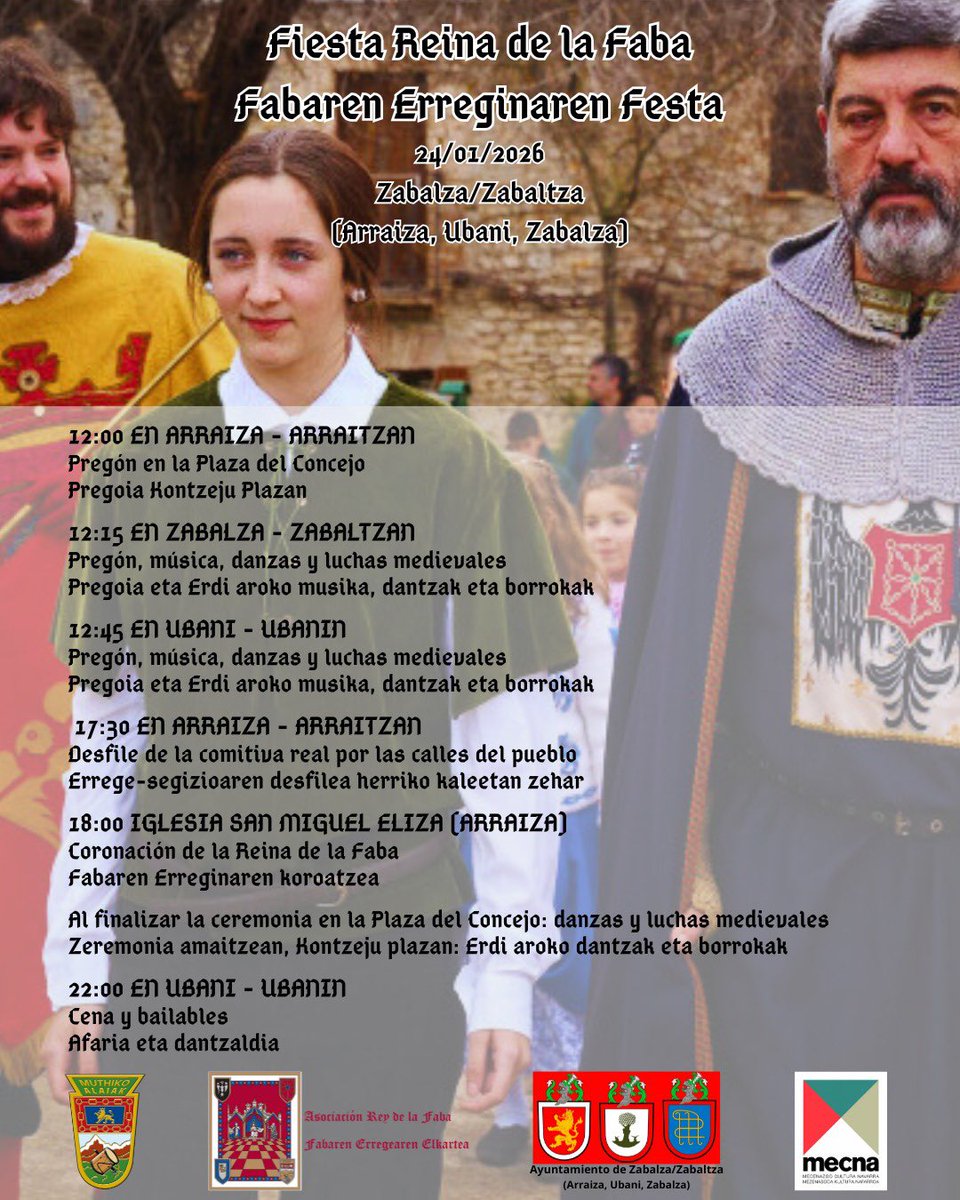 reydelafaba's tweet photo. 👑FIESTA REINA DE LA FABA👑
👑FABAREN ERREGINAREN FESTA👑

¡Nos vemos el 24 de enero!
Urtarrilaren 24an ikusiko dugu elkar!

+info https://t.co/VRdWSBPh2g https://t.co/zjlaIB4vvL