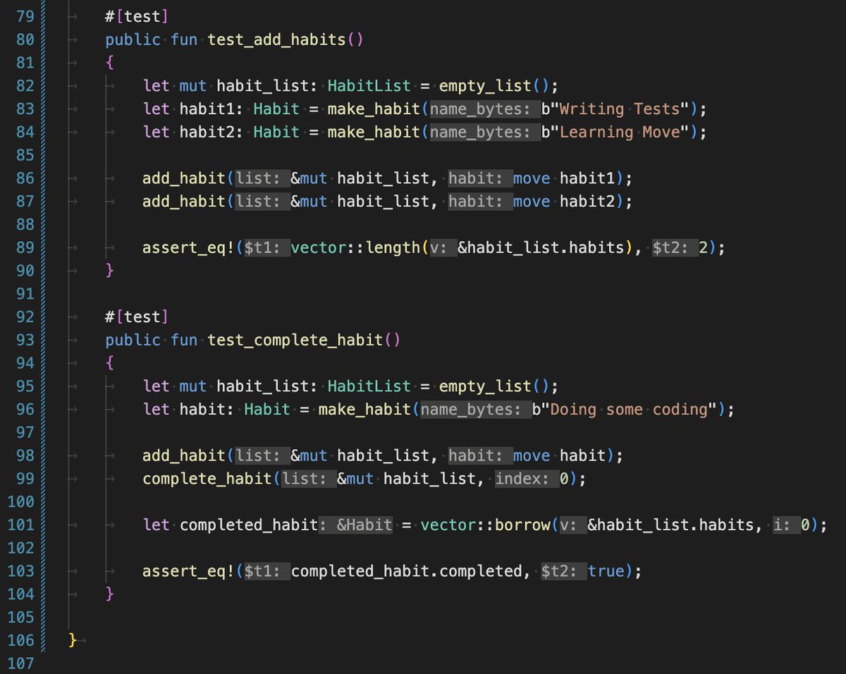 abakirca's tweet photo. Day 7 / 21 – Sui Challenge

Today's tasks:
- Learn how to write unit tests in Move
- Use assert! and assert_eq! correctly
- Test adding habits to a list
- Test completing a habit

Github repo:
https://t.co/446VBZGdQU https://t.co/pz9nVJRH9R
