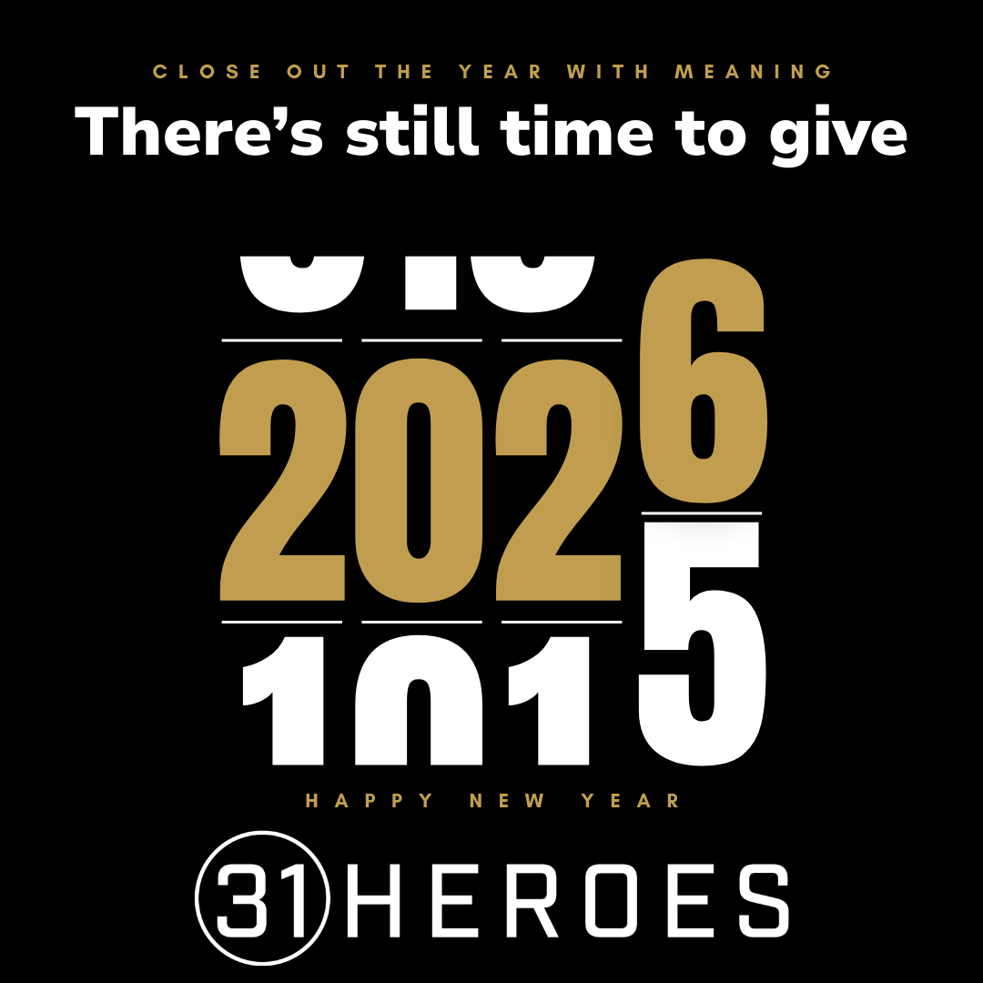 Don't let the year end without considering a gift to #31Heroes. Our veteran and Gold Star families will benefit from your kindness.
#ThankYou
#HappyNewYear
