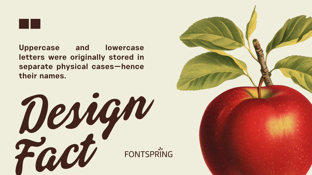 Uppercase and lowercase aren’t metaphors. They’re literal—letters were stored in physical cases #DesignFact