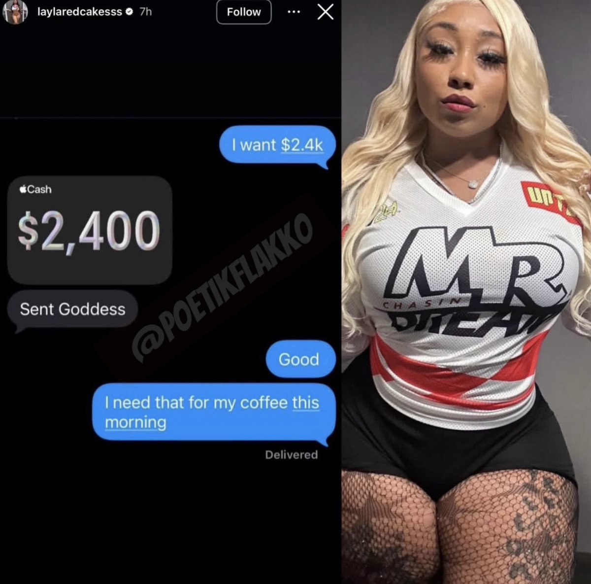 Poetikflakko's tweet image. WOMAN SHOWS OFF HOW MUCH HER MAN SENT HER FOR CHRISTMAS‼️🎅🏾💵