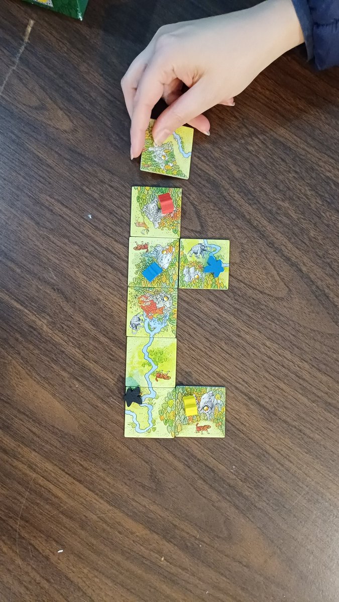 HR 5&amp;6: Finished explaining the rules to Carcassonne: Hunters &amp; Gatherers with a full game of people!!

Donate here:
extra-life.org/participant/ta…