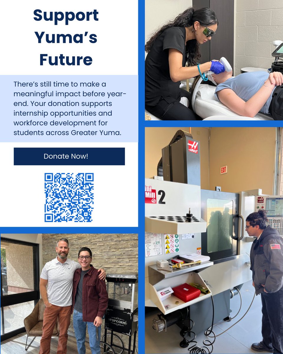 ElevateSW's tweet photo. ⏰ Last chance for year-end giving

To receive a tax deduction for this year, donations must be made by Dec. 31.

Your support helps empower local students and strengthen Yuma’s future workforce.

🎁 Give today. Make it count.

#YearEndGiving #TaxDeductible #ElevateSouthwest https://t.co/RsgoZMiZRD