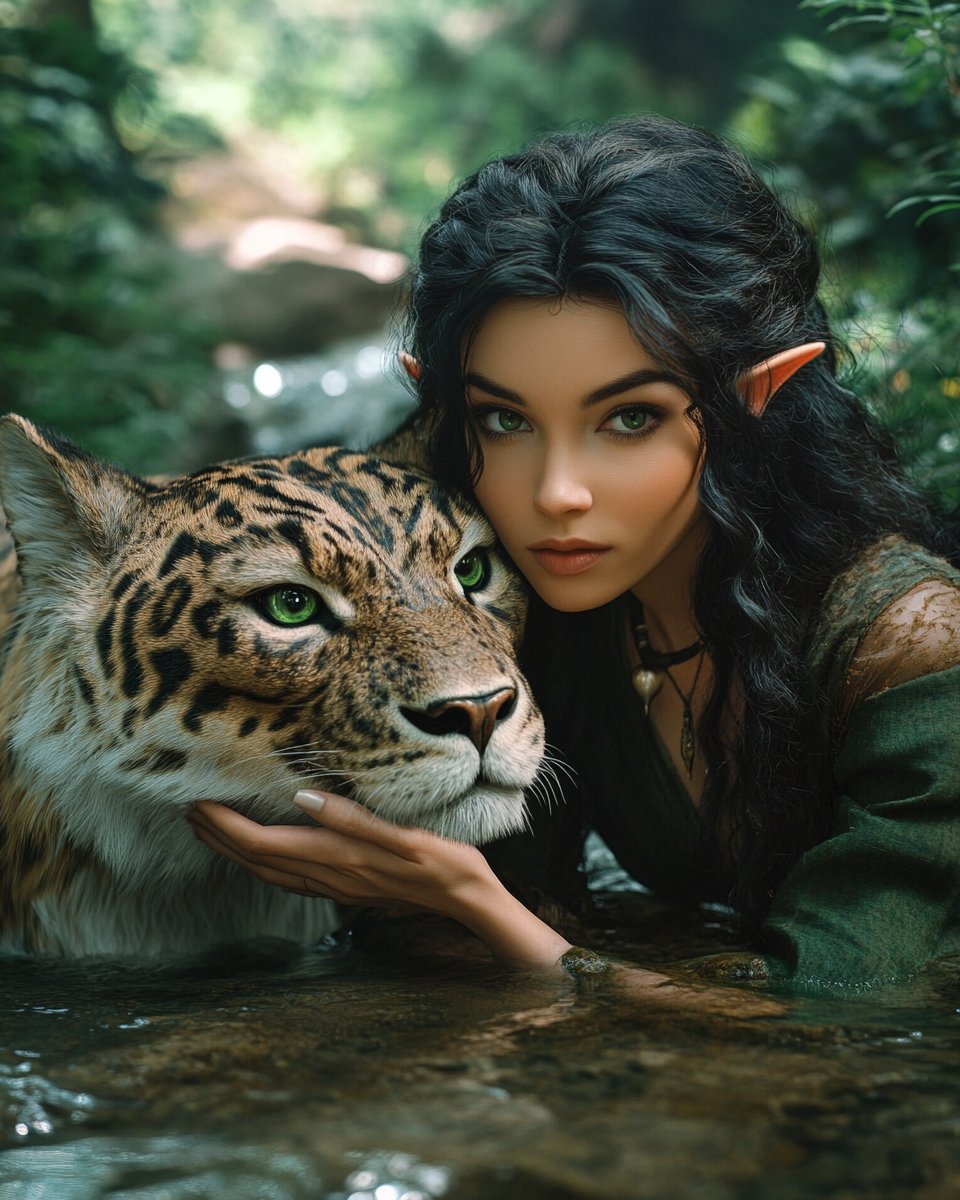 daisyai__'s tweet photo. Where gentleness tames the untamed 🌿🐯 https://t.co/cvarL7NNO3