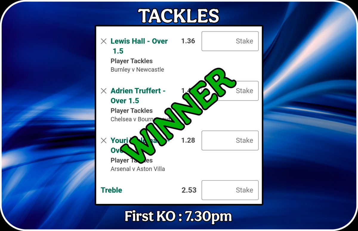 TomWhiteTips's tweet image. WINNER 🏆 

@ 2.53

Our first tackles treble is a winner !!

Likes/reposts appreciated 🙏
