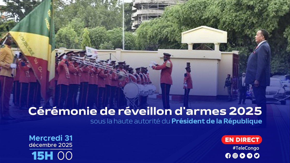 Réveillon d'armes 2025.
Ce mercredi 31 décembre, à partir de 15 heures, sous la haute autorité du président de la République. #Telecongo