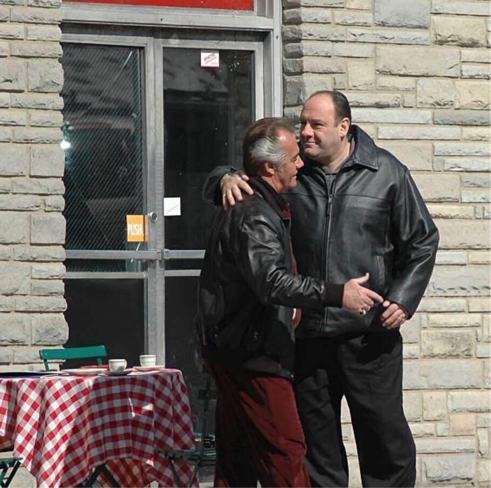 orange_peelbeef's tweet image. James Gandolfini and Tony Sirico after filming their final scene together 💔