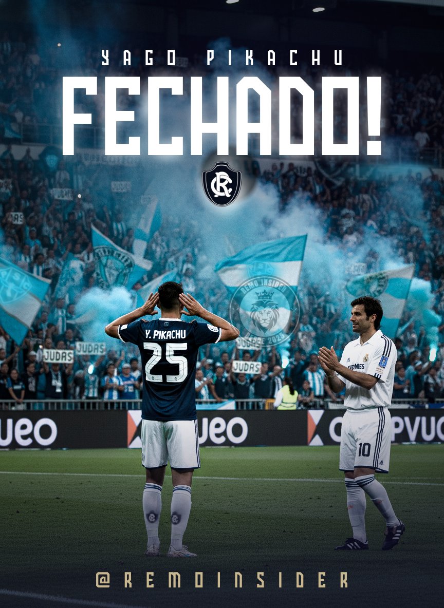 RemoInsider's tweet image. 🚨🦁 FECHADO! 

Yago Pikachu é jogador do Clube do Remo! ⚡️

O jogador polivalente, de 33 anos, estava de saída do Fortaleza após o rebaixamento na temporada 2025.

O anúncio de Pikachu no Leão deve ocorrer na virada do ano, já que ele ainda tem contrato com o Fortaleza até dia…
