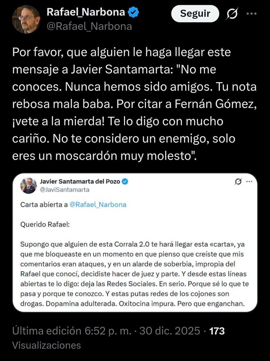 Por favor, que alguien a quien <a href="/Rafael_Narbona/">Rafael_Narbona</a> todavía escuche, le diga que se está metiendo en un agujero sin salida