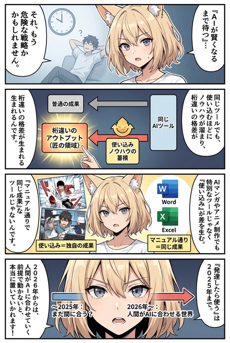 「AIが賢くなるまで待つ」は、もはや危険な戦略だと思ってます。

最初はぼくも「必要なツールが出そろってからキャッチアップすればいいや」と考えてました。電気電子機器って、ロケットとか車に比べれば、あとから追いつきやすい分野なんですよね。AIもその延長で見てたんです。 