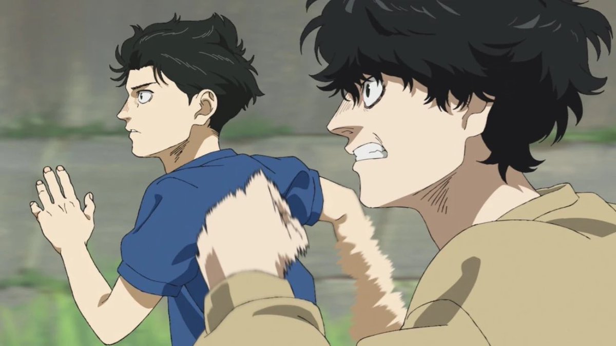 NewBear99's tweet photo. Directed by Kenji Iwaisawa, 100 meters beautifully brings the magnetic athleticism of Uoto's work to life by tracking two athletes I like the idea of how one person their easy belief can set you off on a new path of self reckoning and triumph is inspiring😭 #100meters #ひゃくえむ https://t.co/l4lBVF7e0K